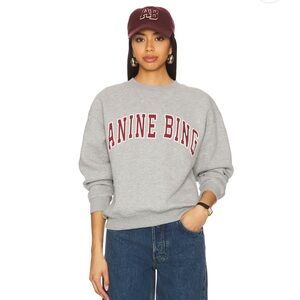 Anine Bing Spencer Sweatshirt in Grey Melange
Size Medium NEW